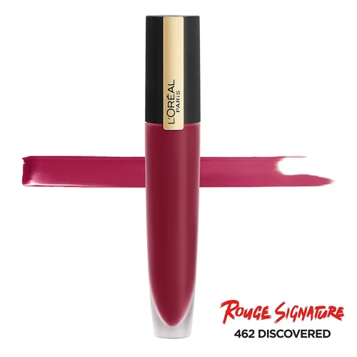 Vista 2 de L'Oréal Paris Makeup Rouge Signature Tinte Labial Mate, Discovered Descubierto