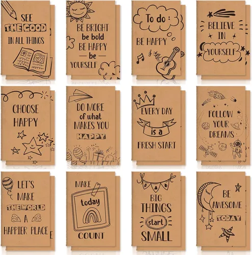 Vista 8 de Zonon 24 mini cuadernos a granel para regalo de fin de año para estudiantes de parte del profesor, 3.2 x 5 pulgadas, pequeño bloc de notas rayado