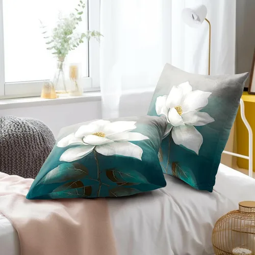 Vista 210 de Giwawa Juego de 2 fundas de almohada decorativas con diseño floral de girasol de 16 x 16 pulgadas, fundas de cojín decorativas para el hogar, sofá