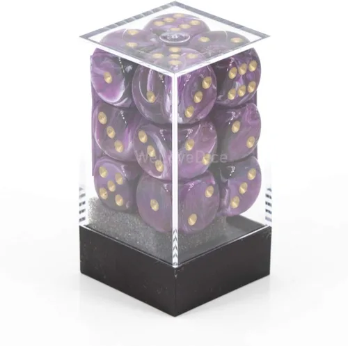 Vista 3 de DND - Juego de dados Chessex D&D de 0.630 in, juego de dados poliédricos de plástico vórtice morado y dorado, dados de mazmorras y dragones, incluye