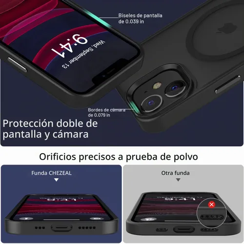 Vista 6 de Fuerte magnético para iPhone 11, compatible con Magsafe, [resistente a caídas de 13 pies] Funda trasera translúcida mate con sensación de piel