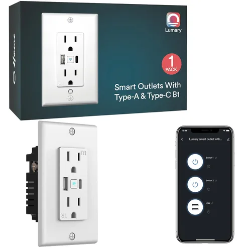 Vista 13 de iLintek - Enchufe eléctrico estándar inteligente, enchufe de pared inteligente que funciona con Alexa y Google Home, certificado ETL y FCC, WiFi