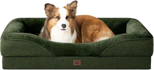 Vista 54 de EHEYCIGA Cama ortopédica para perros medianos, sofá cama de espuma viscoelástica con lados, forro impermeable y funda extraíble lavable, sofá