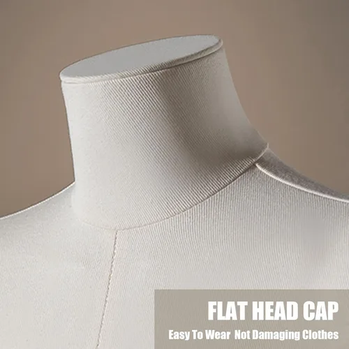 Vista 3 de Adjustable Female Mannequin Dress Form - Linen Fabric Torso for Sewing & Display, 66"-91" Height, Anti-Fingerprint Base - Perfect for Tailoring &
