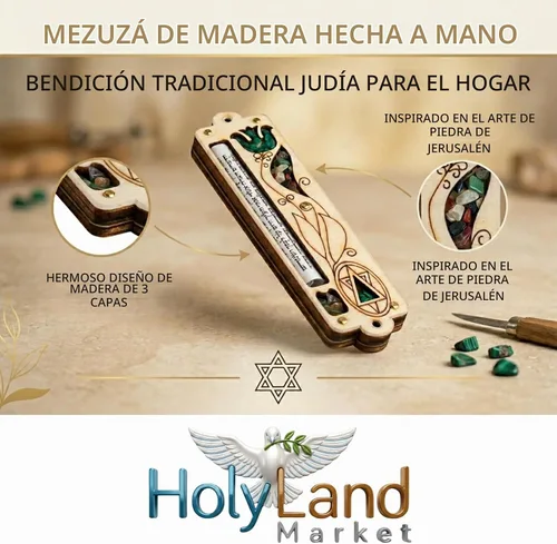 Vista 7 de Mezuzá con Shema Israel ScrollF c