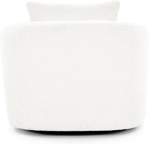 Vista 6 de Silla giratoria de 360°, sofá de 38.2 pulgadas, sofá tapizado de tela Boucle con barril giratorio con una almohada para sala de estar, dormitorio