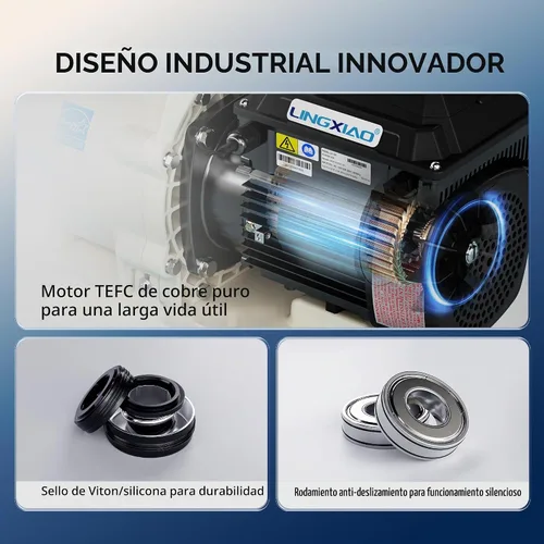 Vista 8 de Bomba de Piscina de 3HP de Velocidad Variable - Bomba para Piscina Empotrada Certificada Energy Star, Motor Autocebante 208-230V, Alto Flujo