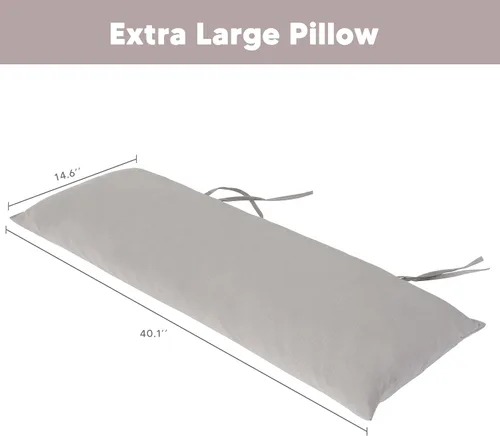 Vista 4 de SUNCREAT Almohada de hamaca desmontable extra grande para exteriores con lazos, café