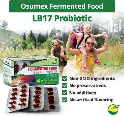 Vista 6 de Probióticos vivos de apoyo intestinal para mujeres y hombres, 60 cápsulas blandas vegetales-LB17 Suplemento probiótico diario para adultos