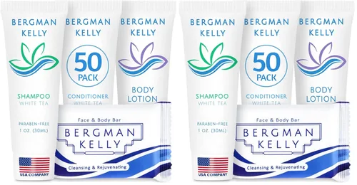 Vista 10 de Bergman Kelly - Paquete de artículos de tocador de hotel - Cascada tropical, 1 oz cada uno, 100 piezas - Juego de 4 piezas: 25 jabón en barra