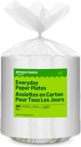 Vista 8 de Amazon Basics Platos de papel para uso diario, 8.62 pulgadas, desechables, 100