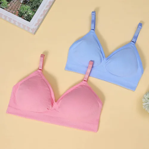 Vista 6 de HIVOF Sujetador camisola cómodo para niñas con correas finas ajustables, paquete de 5