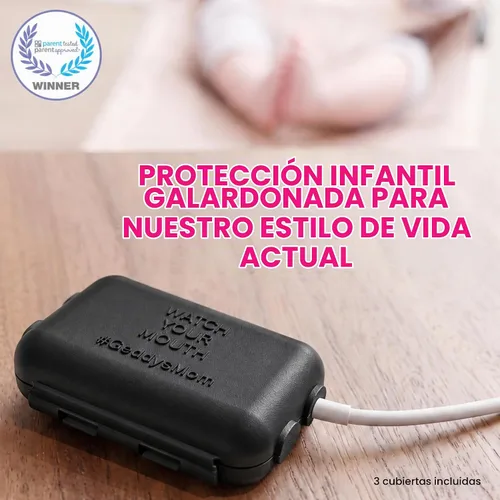 Vista 6 de Funda de cargador USB a prueba de bebés – Caja de punta de cable resistente a los niños para cables de carga USB estándar – (paquete de 3, negro)