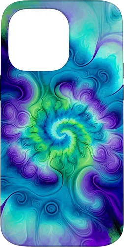 Vista 21 de Tie Dye Colorido Azul Cian Púrpura Verde Diseño Caso para iPhone 17