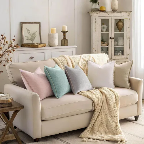Vista 8 de decorUhome Juego de 2 fundas de almohada de felpilla suave y acogedora de otoño de 12 x 12 pulgadas, fundas decorativas modernas de terciopelo Aqua
