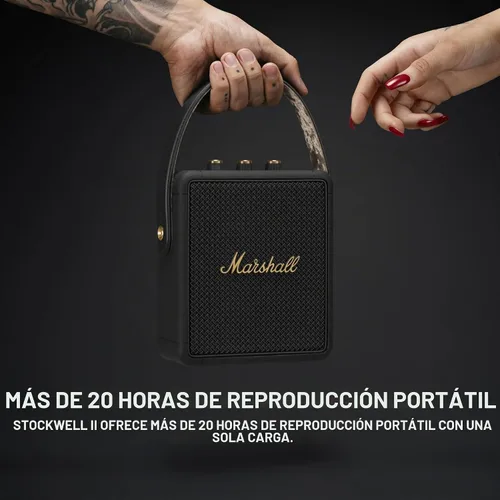Vista 2 de Marshall Stockwell II - Altavoz Bluetooth portátil, negro y latón