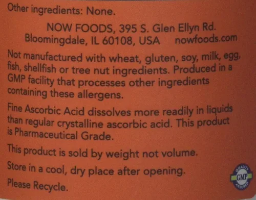 Vista 4 de NOW Foods Cristales de vitamina C, 1 libra