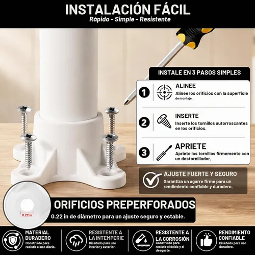 Vista 4 de 12 Paquetes de Bridas de PVC para Tubería de PVC de 1-1/2", Tapas de Rosca de Mesa Accesorios para Proyectos de Soporte de Varilla DIY, Fabricación