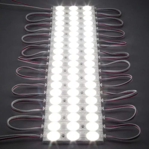 Vista 2 de 200 piezas DC12V Blanco 6500K Módulo de 3 LED de inyección 1.32W Luz trasera decorativa impermeable para cartel con letras, publicidad, carteles