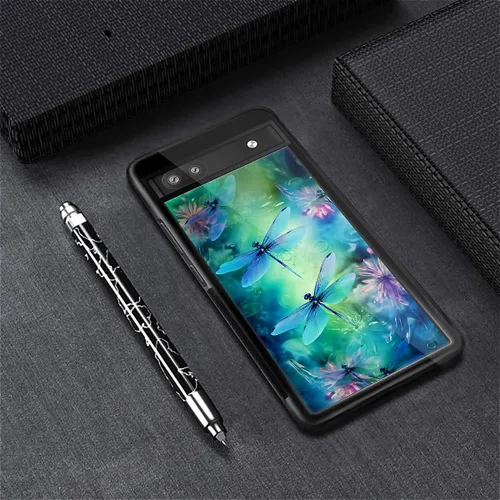 Vista 855 de Compatible con Google Pixel 4A 5G Mobile Case Creative Acrylic Panel trasero Silicona Protección Grip especialmente diseñado para Google Pixel 4A 5G