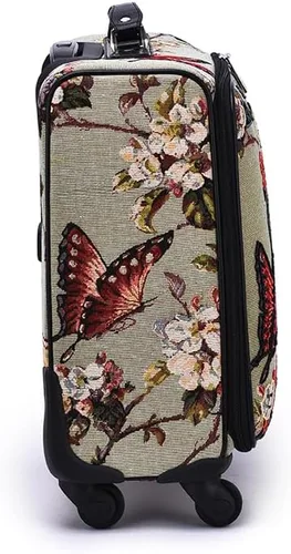 Vista 4 de Mellow World Maleta vertical con ruedas para mujer (mariposa), Mariposa, Maleta vertical con ruedas giratorias