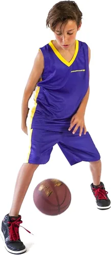Vista 2 de Conjunto de camisetas de baloncesto prémium para niños, camisetas deportivas y pantalones cortos deportivos para jóvenes y niños de 6 a 12 años