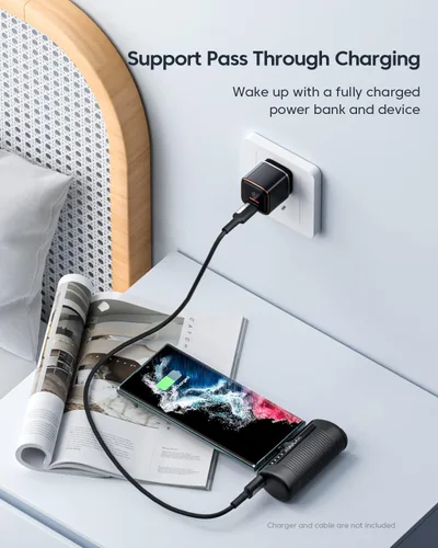 Vista 7 de Kuulaa Cargador portátil USB C Power Bank 4500mAh pequeño cargador de teléfono portátil Android compacto enchufable paquete de batería portátil