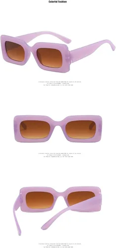 Vista 6 de GAOXIN Gafas de sol cuadradas de marco pequeño para hombre y mujer, diseño callejero, para vacaciones al aire libre (color K, tamaño 1)