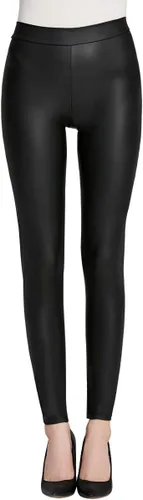 Vista 2 de Everbellus Leggings de piel sintética sexy para mujer con bolsillos, pantalones de cuero ajustados, color negro