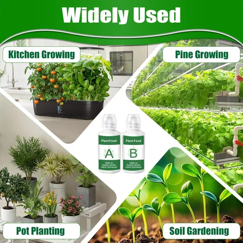 Vista 6 de Alimento hidropónico para plantas de 20.3 fl oz, alimento para plantas de interior A&B para sistema hidropónico y plantas de interior en maceta, kit