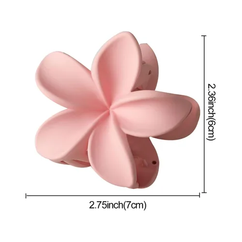 Vista 2 de 6 pinzas de garra de flores, pinzas de pelo antideslizantes mate, pinzas de pelo de flores hawaianas, elegantes pinzas grandes para cabello grueso