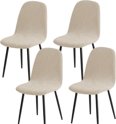 Vista 63 de HAOYONG Fundas para silla de comedor modernas de mediados de siglo, funda estampada para silla sin brazos, fundas elásticas para cocina, oficina