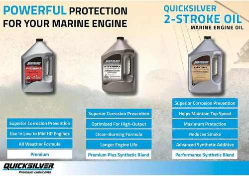 Vista 7 de Quicksilver Premium Plus - Aceite de motor marino de mezcla sintética de 2 tiempos, 2.5 galones