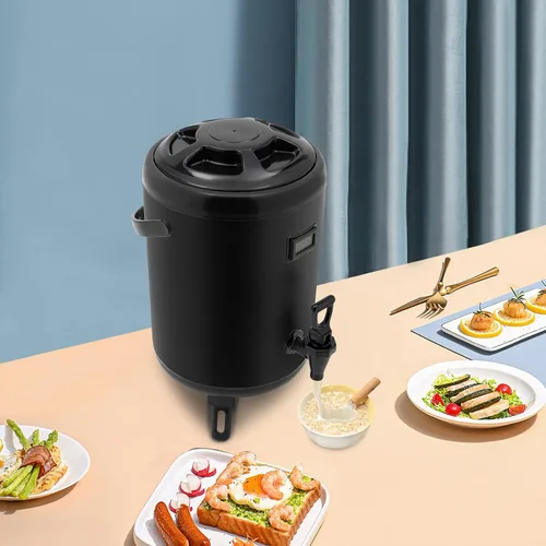 Vista 7 de Dispensador de bebidas de acero inoxidable de 2.11 galones, dispensador de bebidas frías y calientes con espita y termómetro para café, té, jugo