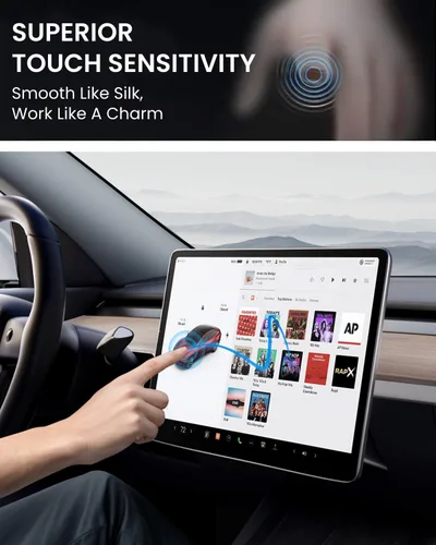 Vista 6 de REEVAA Protector de pantalla para Tesla Model Y Juniper y Model 3 Highland 2026 Standard [antirreflejos y sin huellas dactilares], vidrio templado