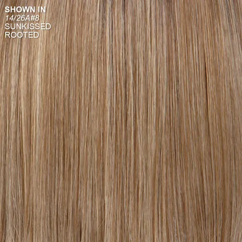 Vista 2 de Paula Young Jamie Lynn VersaFiber - Peluca elegante de longitud media 14/26A#8 - Sunkissed Rooted