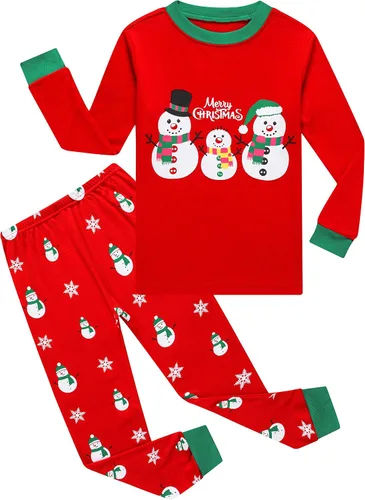 Vista 20 de Family Feeling - Conjunto de pijama de 2 piezas para niños y niñas pequeños, ropa para dormir 100 % algodón
