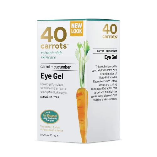 Vista 3 de 40 Carrots Gel de ojos de zanahoria y pepino con retinol para todo tipo de piel, suaviza las líneas finas y reduce las arrugas, patas de gallo