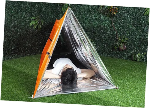 Vista 8 de BESPORTBLE Tienda de campaña de tubo al aire libre de emergencia portátil a prueba de viento PE Material Tienda de supervivencia para acampar