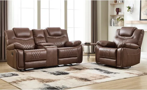 Vista 9 de EBELLO Silla reclinable manual de piel sintética, sofá reclinable con cómodos reposabrazos y respaldo, sofá individual para sala de estar