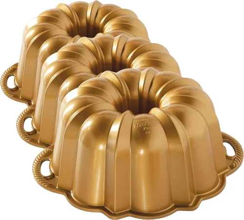 Vista 5 de Nordic Ware Anniversary Bundt 12 tazas, color dorado