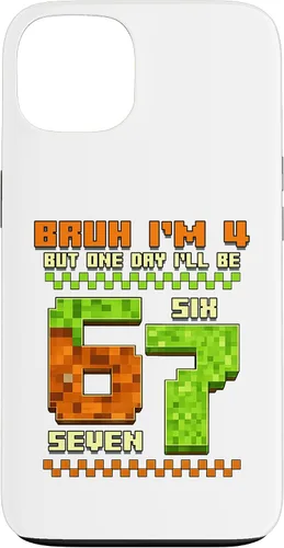 Vista 7 de Bruh I'm 4 But One-Day I'll Be 67 Retro 4th Birthday Kids Case for iPhone 17