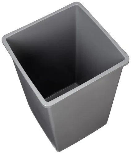 Vista 4 de Amazon Basics Contenedor de basura cuadrado con parte superior abierta, contenedores de plástico, 25 galones, gris, (paquete de 2)