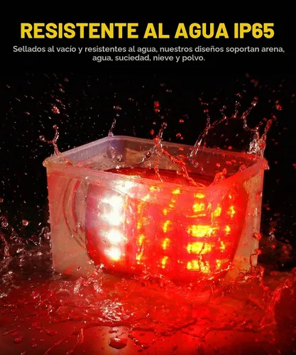 Vista 6 de Partsam 2 luces universales de 16 LED de parada trasera, señal de giro de reserva de freno inverso, luces de marcador de liquidación rojo/blanco