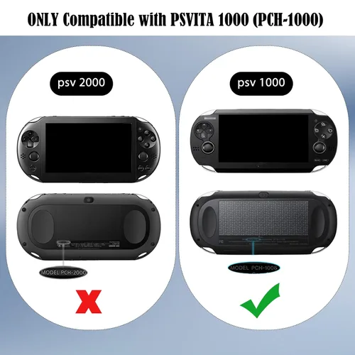 Vista 6 de JDGPOKOO 10 in 1 Accessories Kit for PS Vita 1000, Carrying Case for PSV 1000, Protective Case, Front and Back Screen Protectors, and 6Pcs Thumb