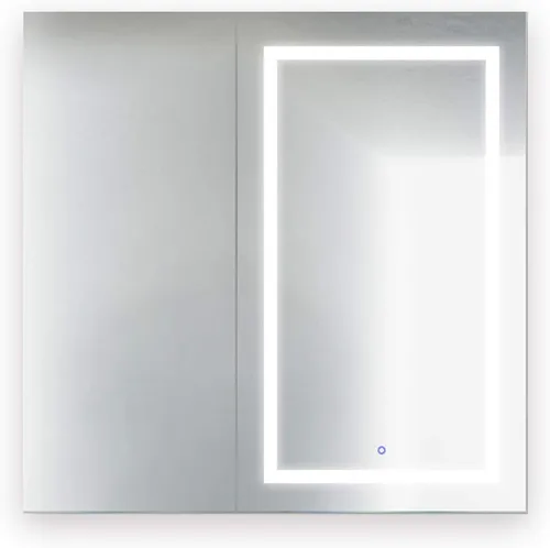 Vista 15 de Krugg Botiquín LED de 36 x 36 pulgadas Armario de espejo empotrado o de montaje en superficie con atenuador y desempañador + 3 espejos