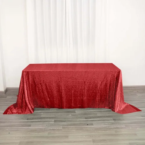 Vista 21 de Tableclothsfactory Luxury Collection Duchess - Mantel rectangular de lentejuelas, 60 x 126 pulgadas, color plateado