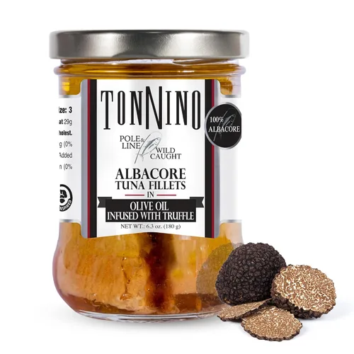Vista 8 de Tonnino Atún Albacora - Trozos premium en agua con garbanzos, maíz y zanahorias - Paquete de 12 - Alternativa al salmón - Snacks proteicos - Comidas