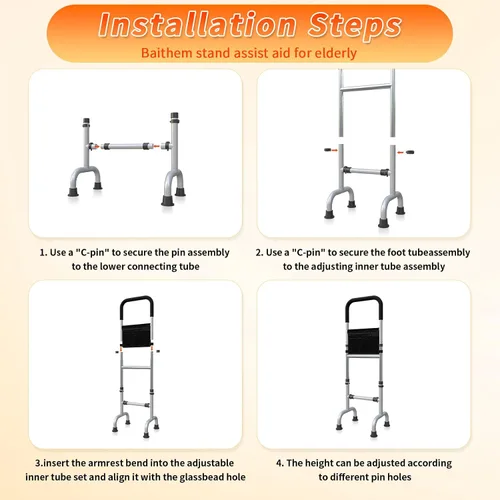 Vista 7 de Ayuda de soporte para silla de ancianos, sofá, ayuda de pie y apoyos para cirugía de cadera y rodilla, ayuda de recuperación ajustable, herramienta