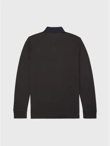 Vista 2 de Tommy Hilfiger Polo adaptable de manga larga con botones magnéticos para hombre, ajuste personalizado